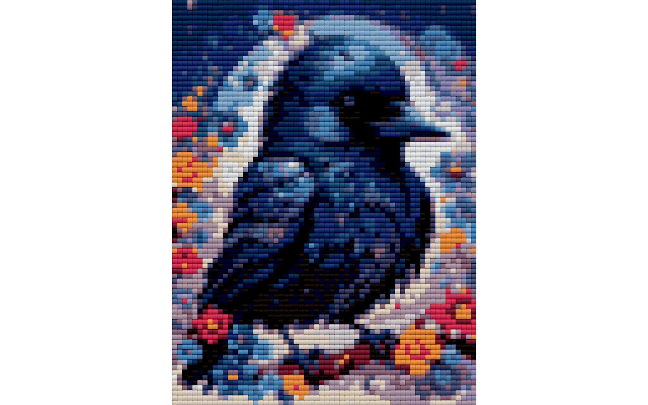 Raven bird printable pattern for diamond painting
