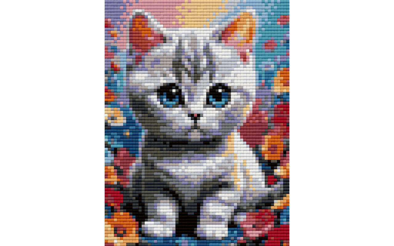 British shorthair cat free printable diamond painting pattern