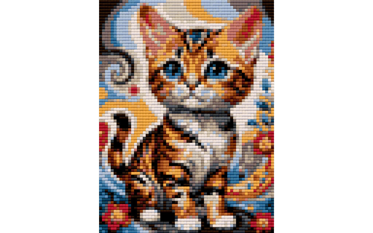 Bengal cat free printable diamond painting pattern pdf