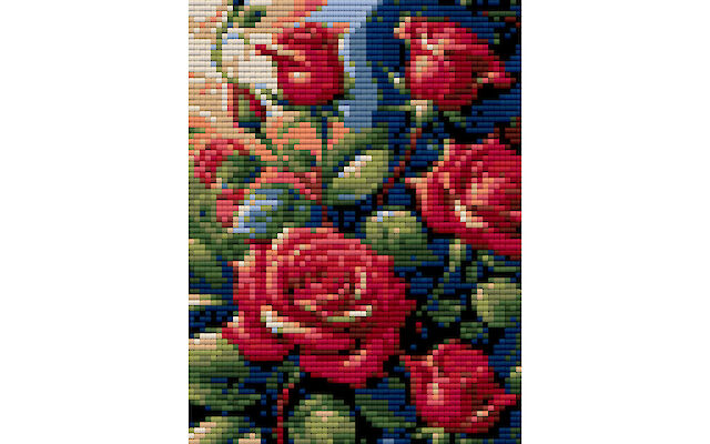 Red Roses diamond painting pattern free pdf download
